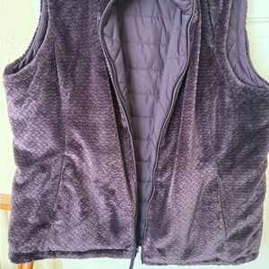 Purple Quilted Vest reversible
